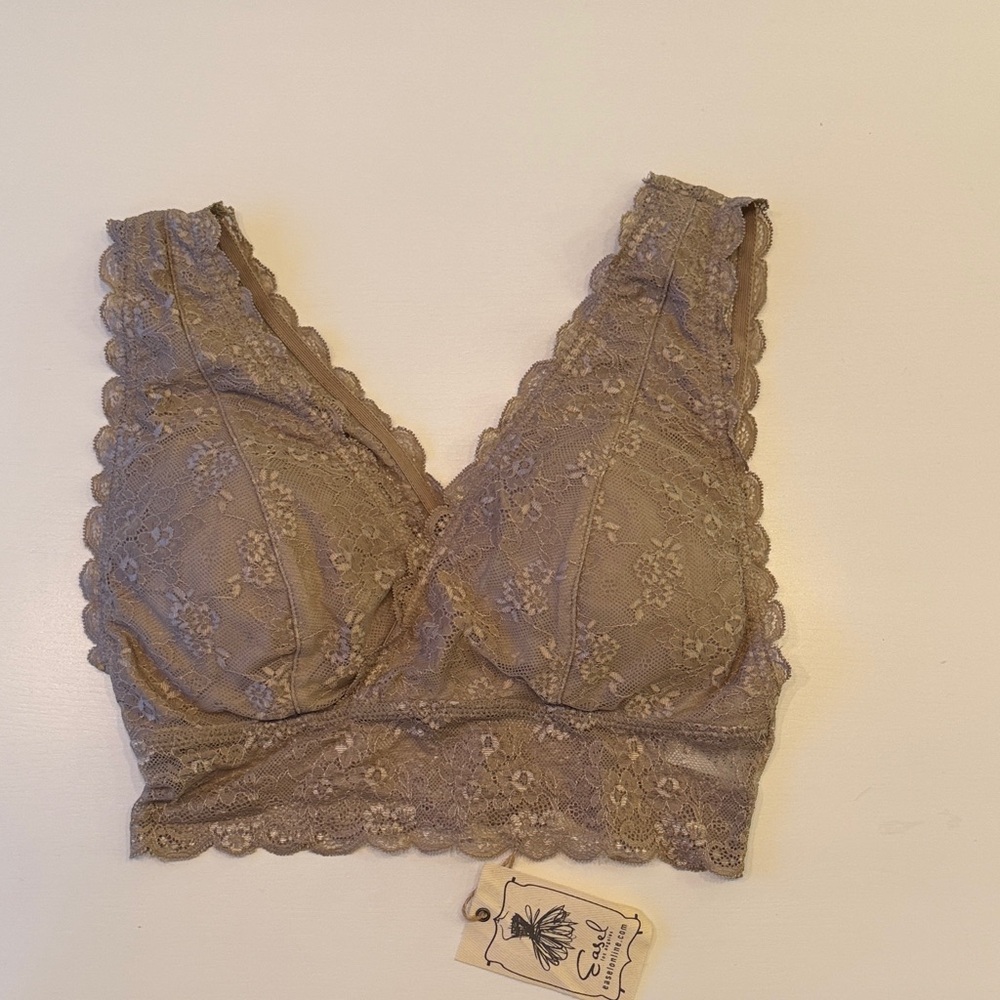 Easel Lace Bralette in Soft Brown
